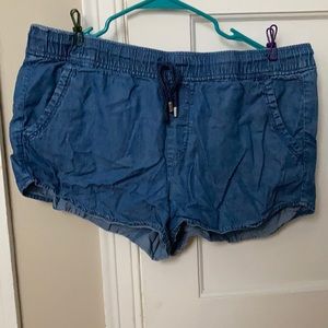 LOFT denim drawstring shorts